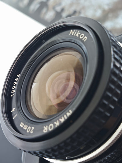 Nikon F2 black with Nikkor 20mm F4 Ai