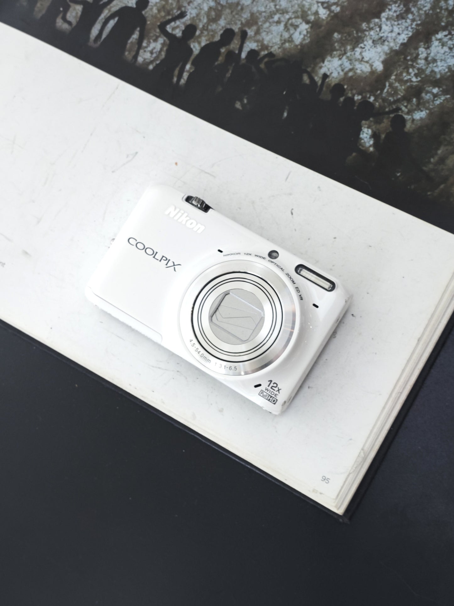 Used Nikon Coolpix S6500 white Digital Camera [No charger]