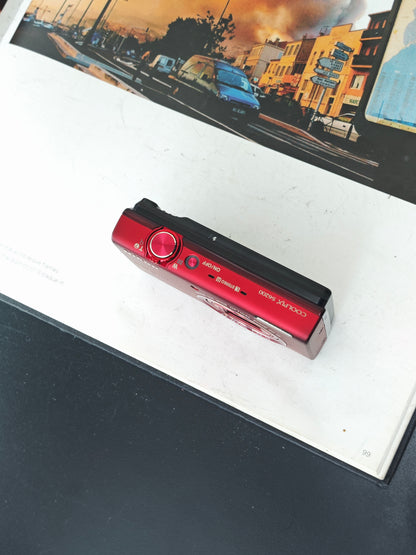 Used Nikon Coolpix S6200 red Digital Camera [No charger]