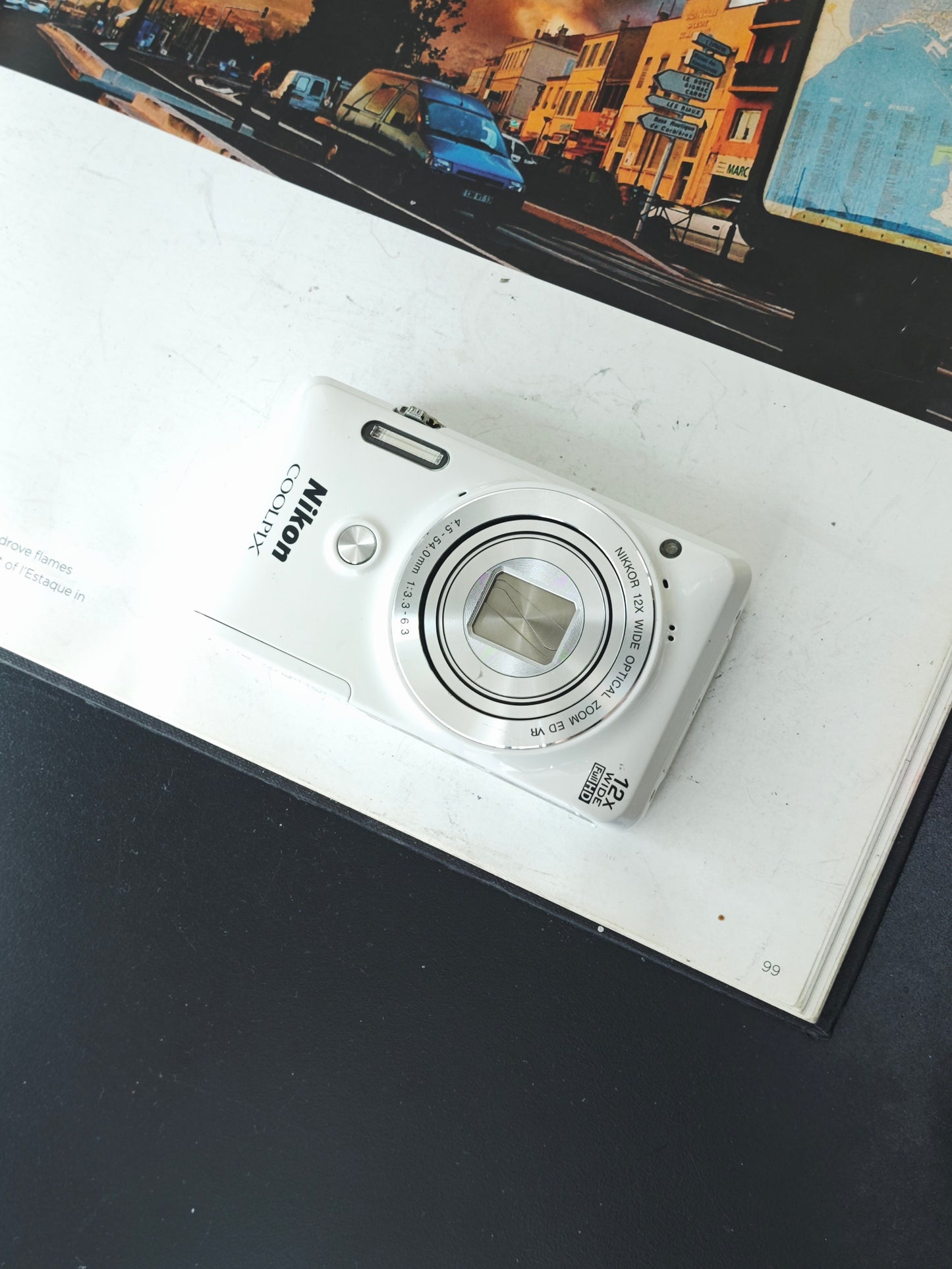 Used Nikon Coolpix S6900 white Digital Camera [No charger]
