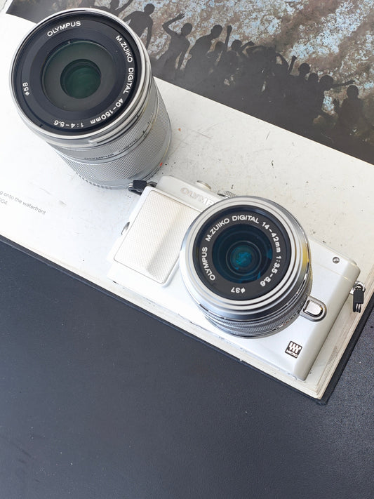 Used Olympus PEN Lite E-PL6 with Double Zoom Kit (+4FS1) #V3S021519