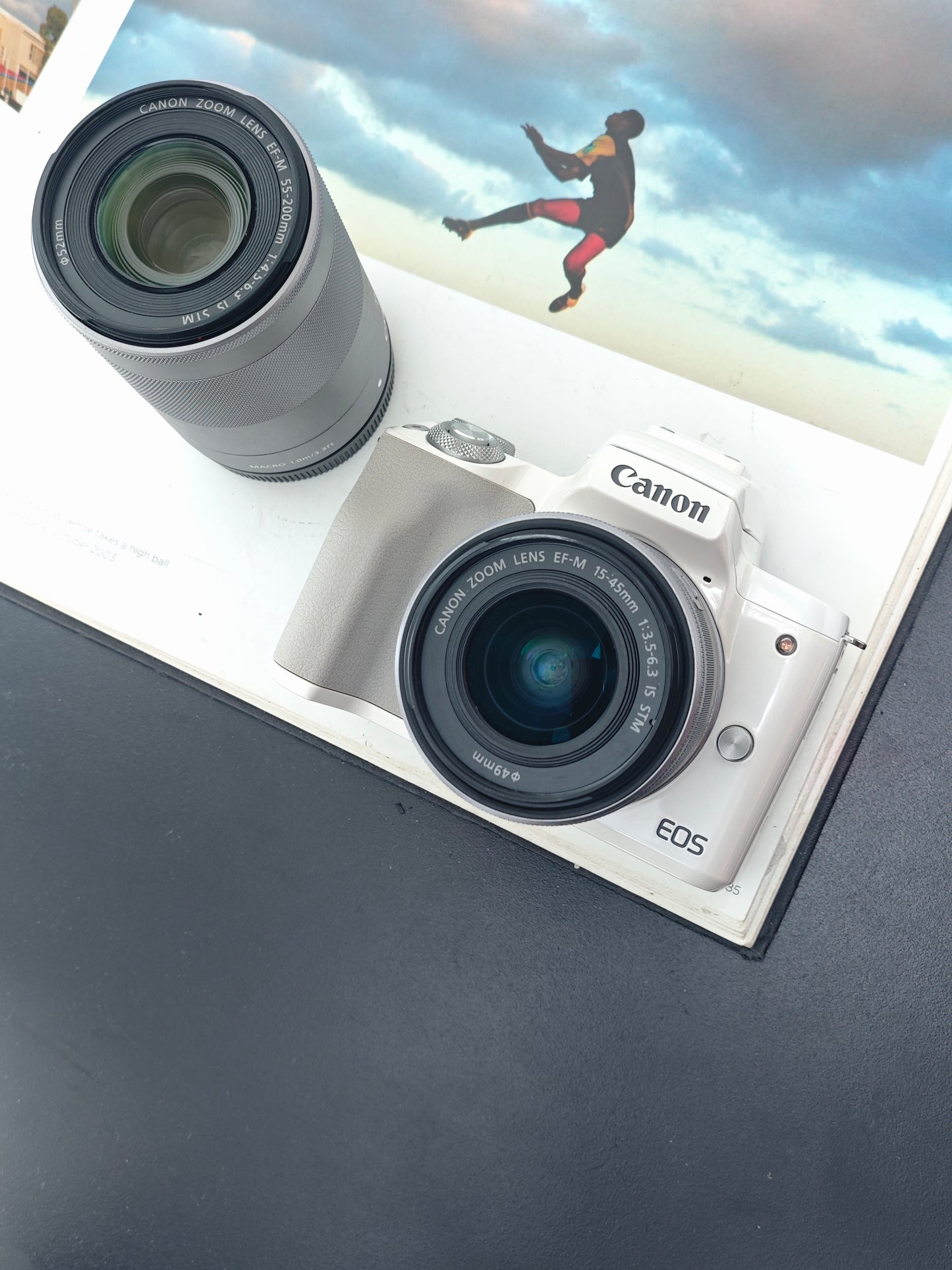 Used Canon EOS kiss M with Double Zoom Kit Digital Camera