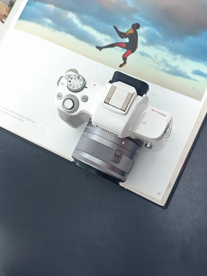 Used Canon EOS kiss M with Double Zoom Kit Digital Camera