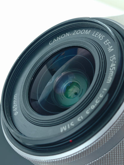 Used Canon EOS kiss M with Double Zoom Kit Digital Camera