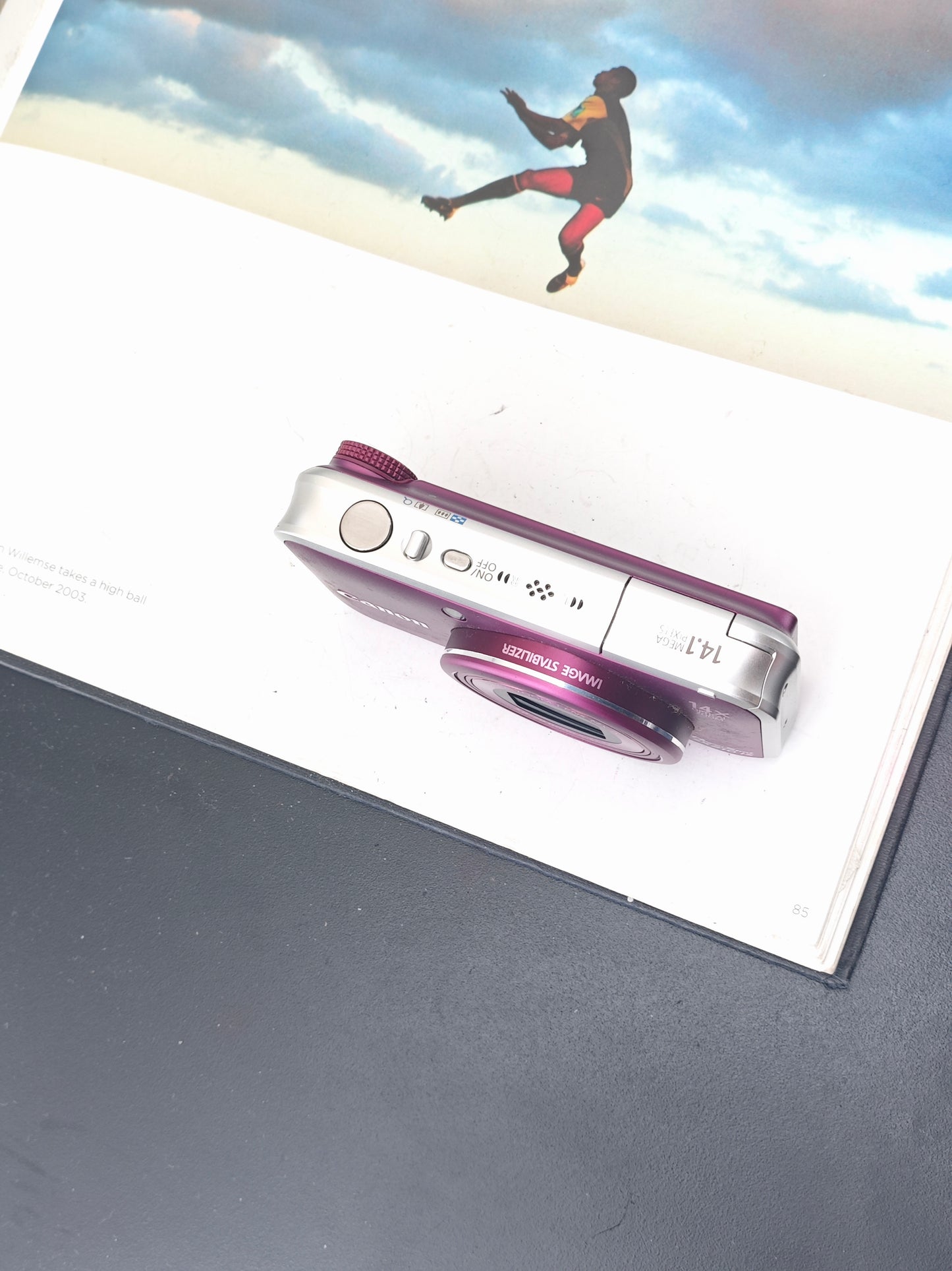 Used Canon PowerShot SX210 IS purple Digital Camera [No charger]