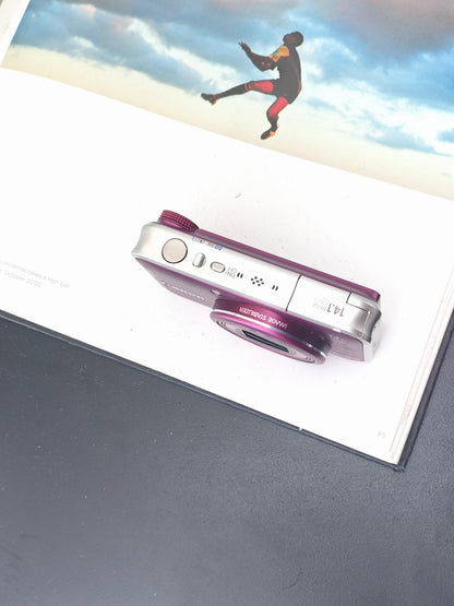Used Canon PowerShot SX210 IS purple Digital Camera [No charger]