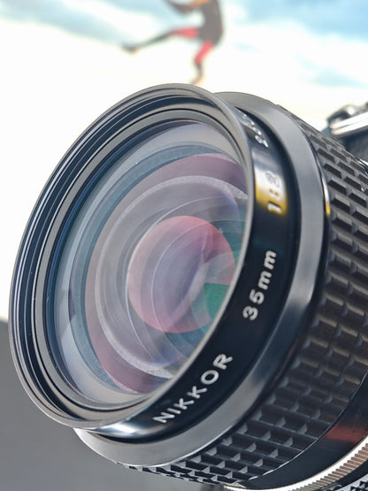 Nikon FE2 black with Nikon Nikkor 35mm F2 Ai-S