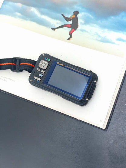Used Pentax Optio W90 orange Digital Camera [No charger]