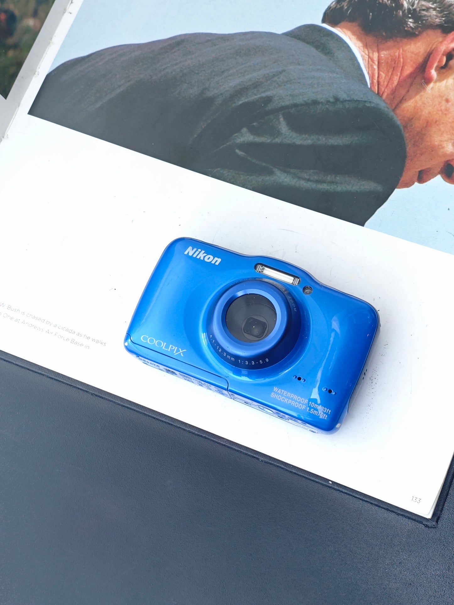 Used Nikon Coolpix S32 Waterproof blue Digital Camera [No charger]