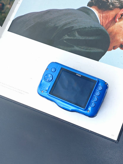 Used Nikon Coolpix S32 Waterproof blue Digital Camera [No charger]
