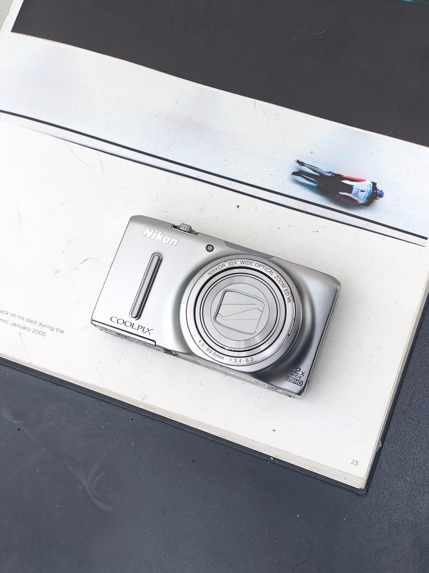 *READ* Used Nikon Coolpix S9500 silver Digital Camera [No charger]
