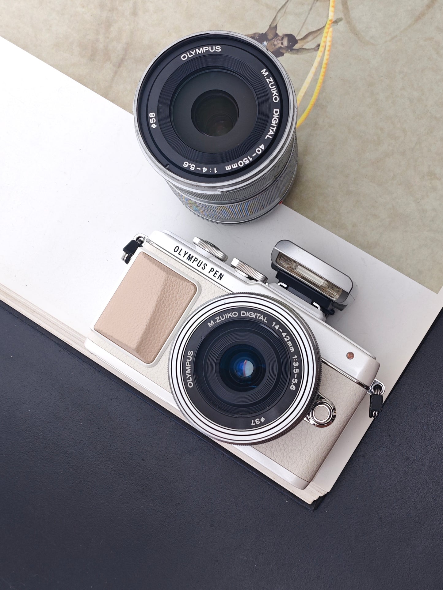 Used Olympus Pen Lite E-PL7 with Double Zoom Kit Digital Camera [No charger] #BHAB03103