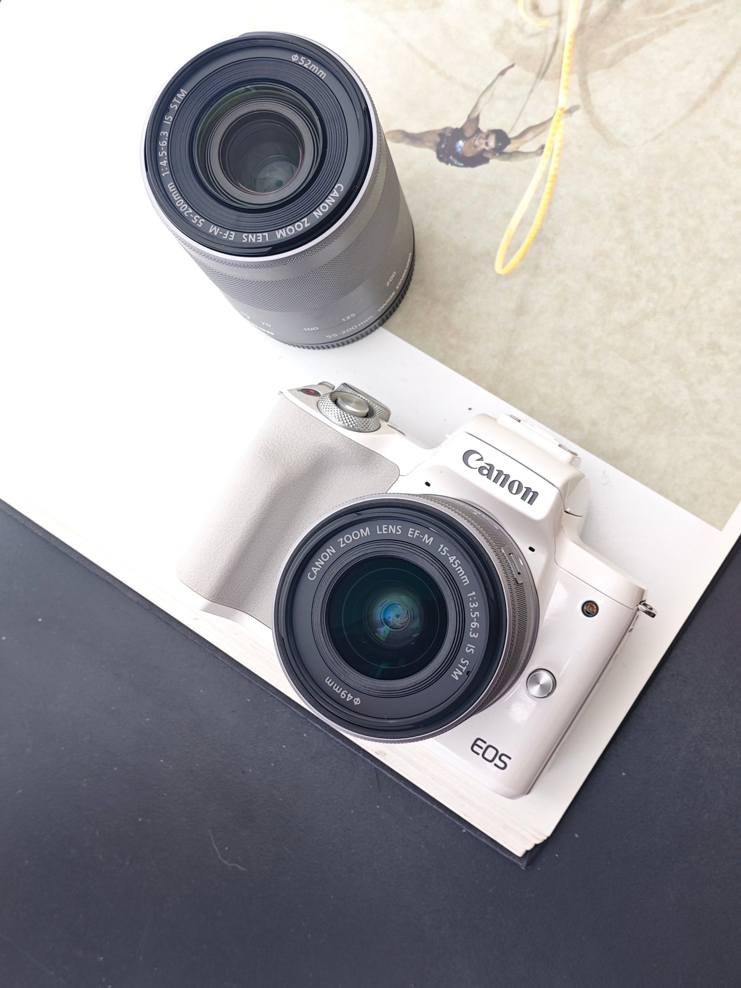 Used Canon EOS kiss M with Double Zoom Kit Digital Camera #881039000771