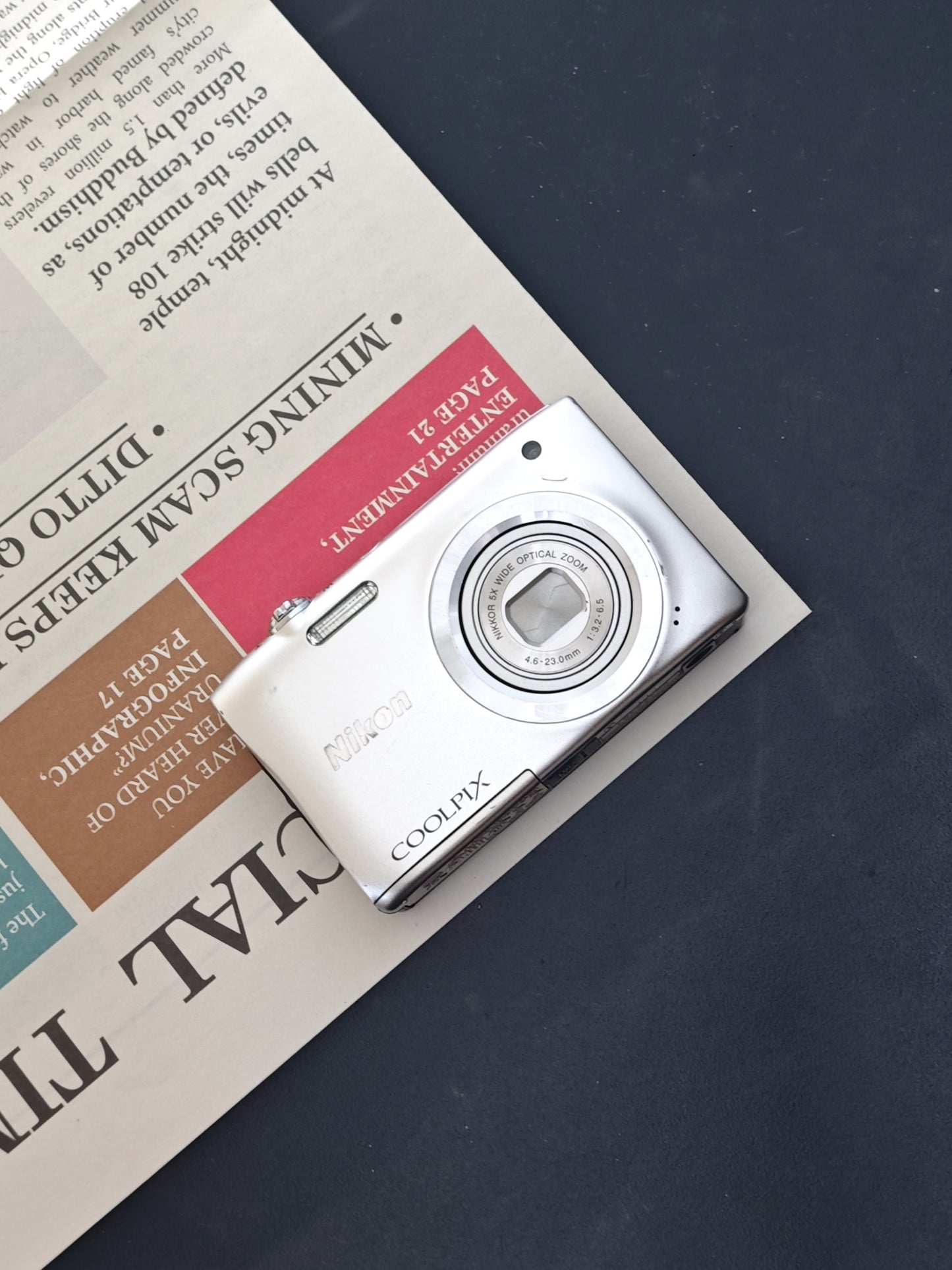 Used Nikon Coolpix A100 silver Digital Camera [No charger]