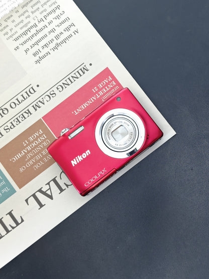 Used Nikon Coolpix A100 red Digital Camera [No charger]