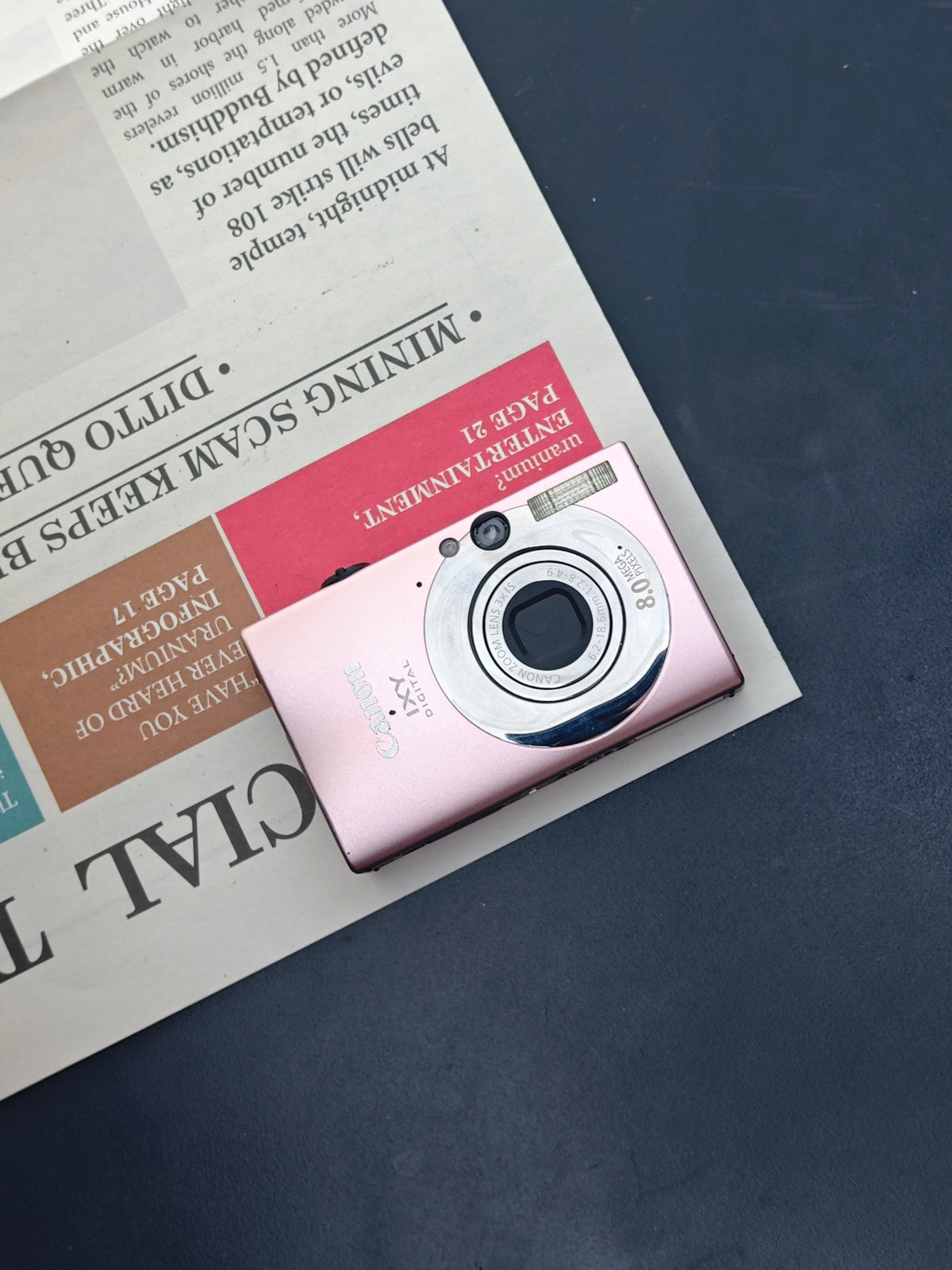 Used Canon IXY Digital 20 IS pink Digital Camera [No charger]