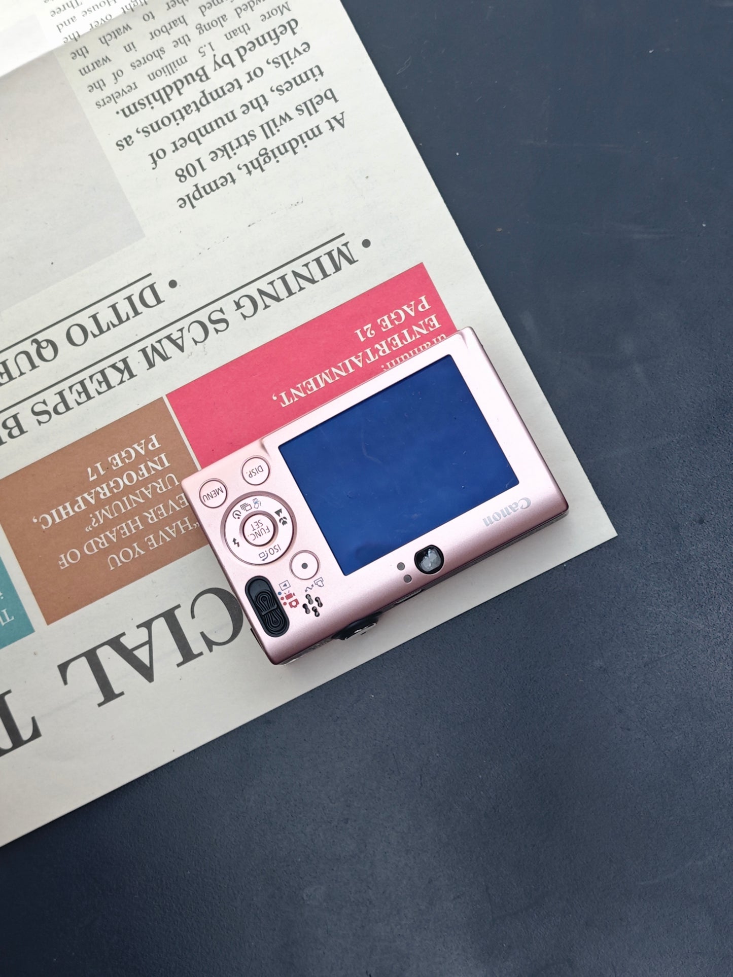 Used Canon IXY Digital 20 IS pink Digital Camera [No charger]