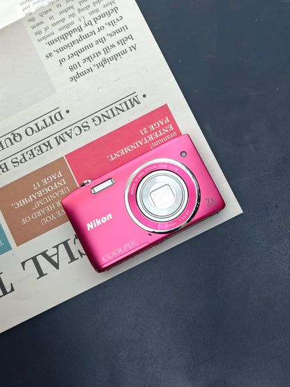 Used Nikon Coolpix S3500 pink Digital Camera [with box]