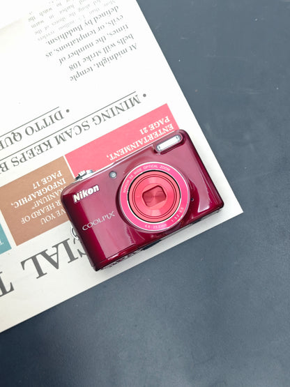 Used Nikon Coolpix L32 red Digital Camera