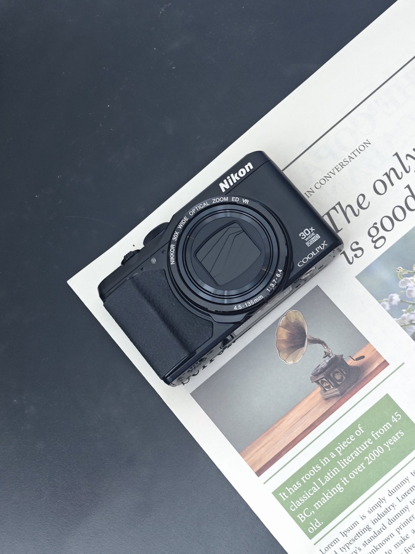 Used Nikon Coolpix S9900 black Digital Camera [with box]