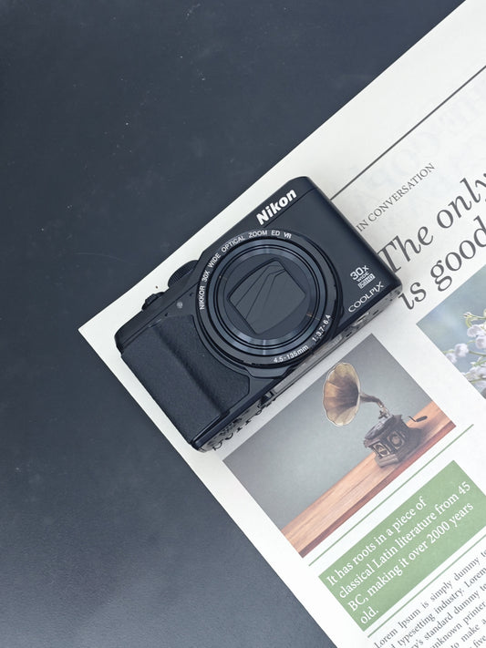 Used Nikon Coolpix S9900 black Digital Camera [with box]