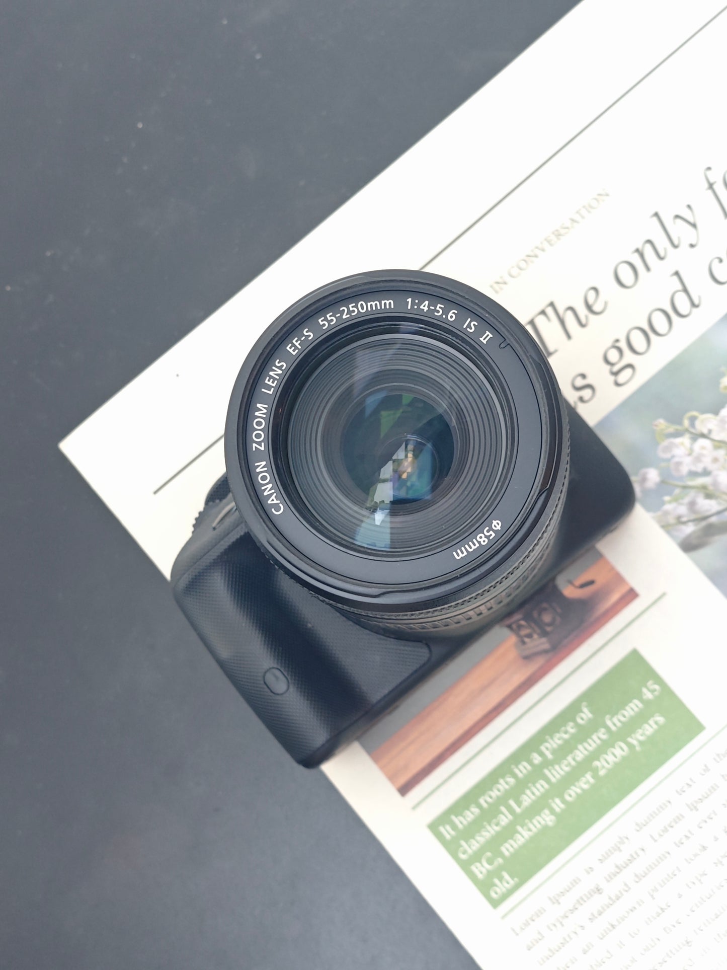 Used Canon EOS Kiss X7 with Canon Lens Zoom EF-S 55-250mm F4-5.6 [No charger]