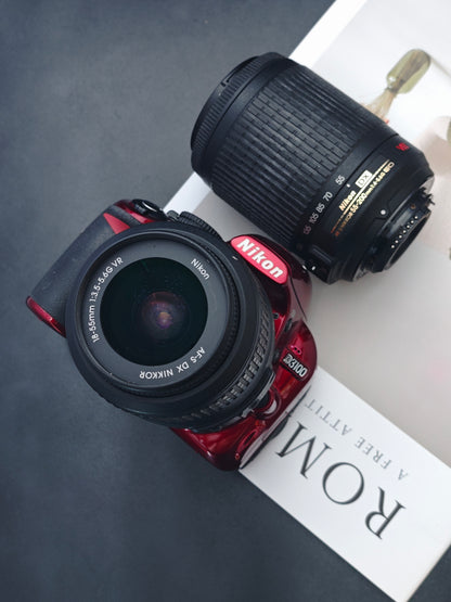 Used Nikon D3100 red with Double Zoom Kit