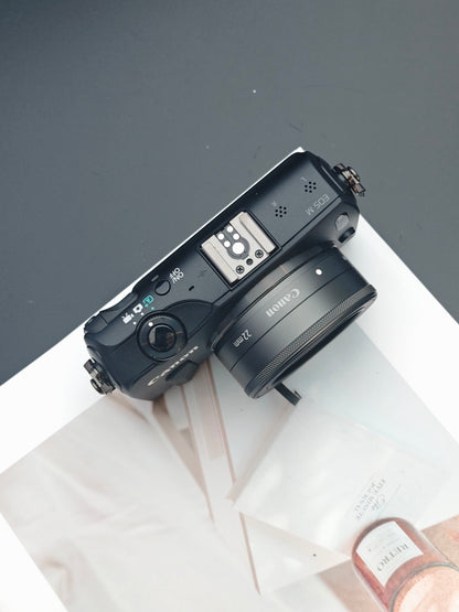 Used Canon EOS M black with EF-M 22mm F2 STM [No charger]