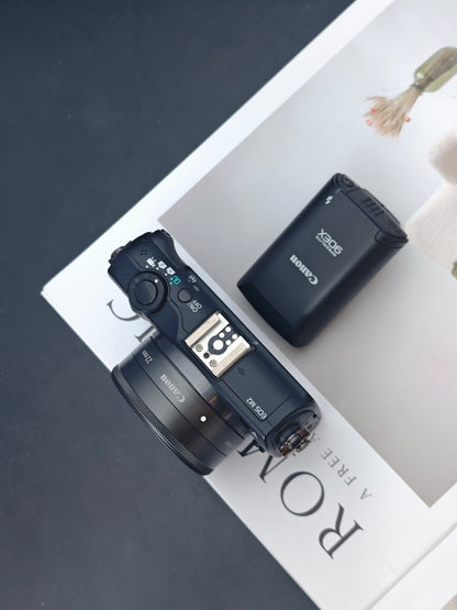 Used Canon EOS M2 with Canon Lens EF-S 22mm f2 STM and EF-M 18-55mm F3.5-5.6 IS STM [+Speedlite 90EX]