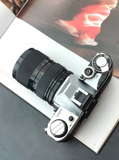 Canon AE-1 silver with Canon Zoom Lens FD 35-70mm F4