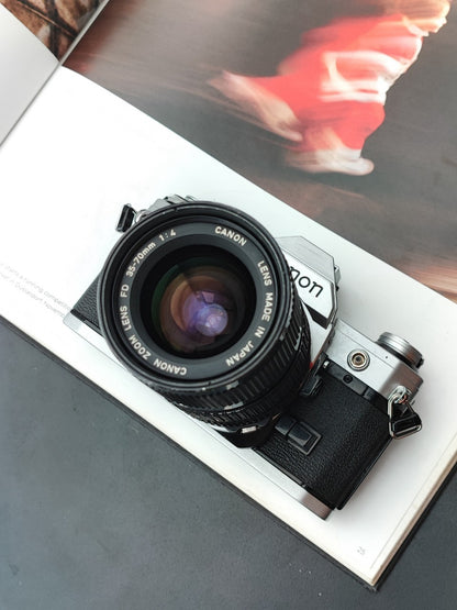 Canon AE-1 silver with Canon Zoom Lens FD 35-70mm F4