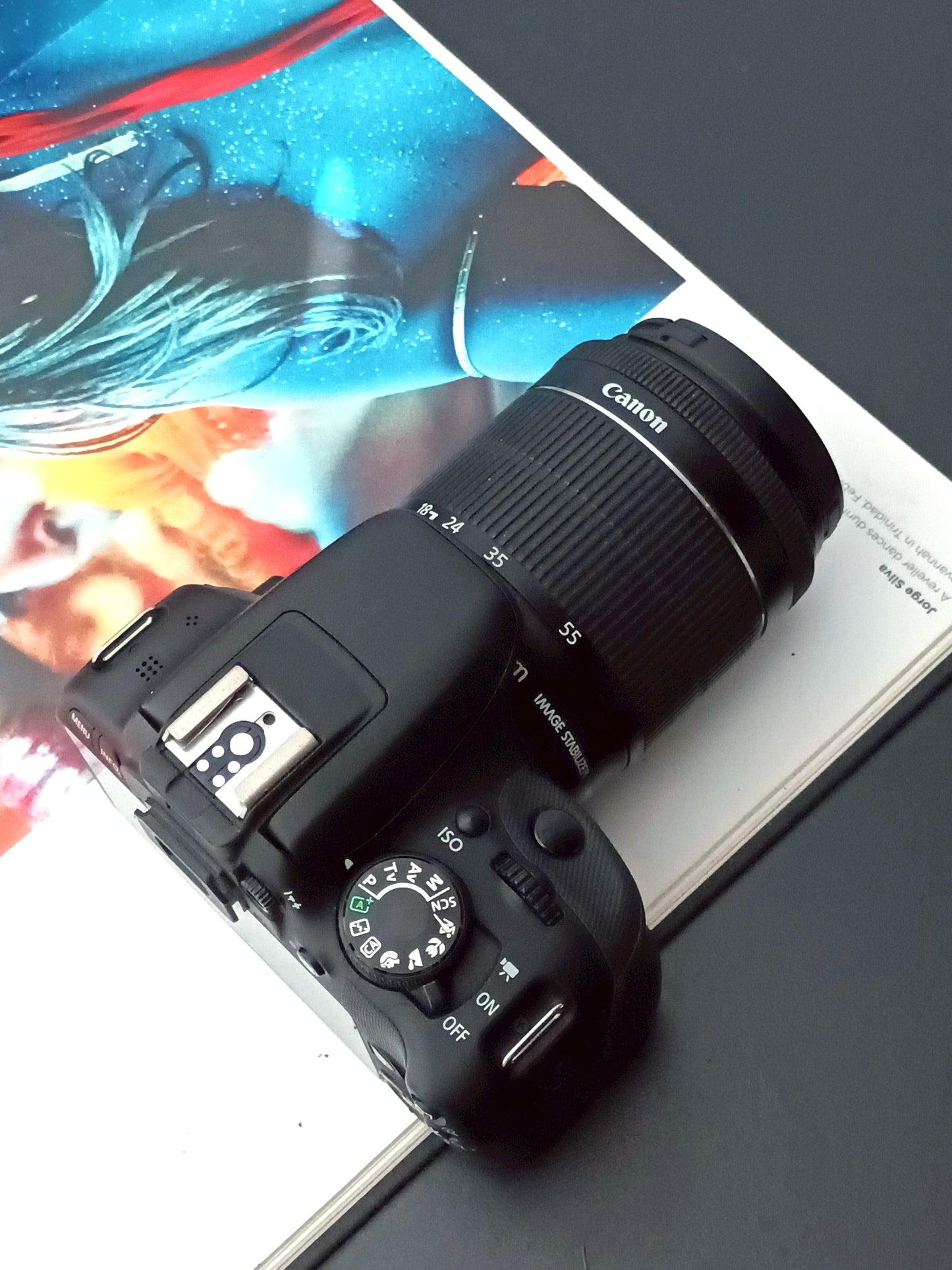 Used Canon EOS Kiss X7 with Canon Lens EF-S 18-55mm F3.5-5.6 IS STM [No charger]