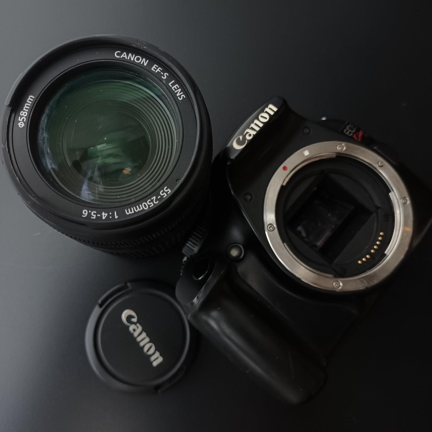 [Sold As-Is] Canon EOS Kiss x50 with Canon EF-S Lens 55-250 mm F4-5.6